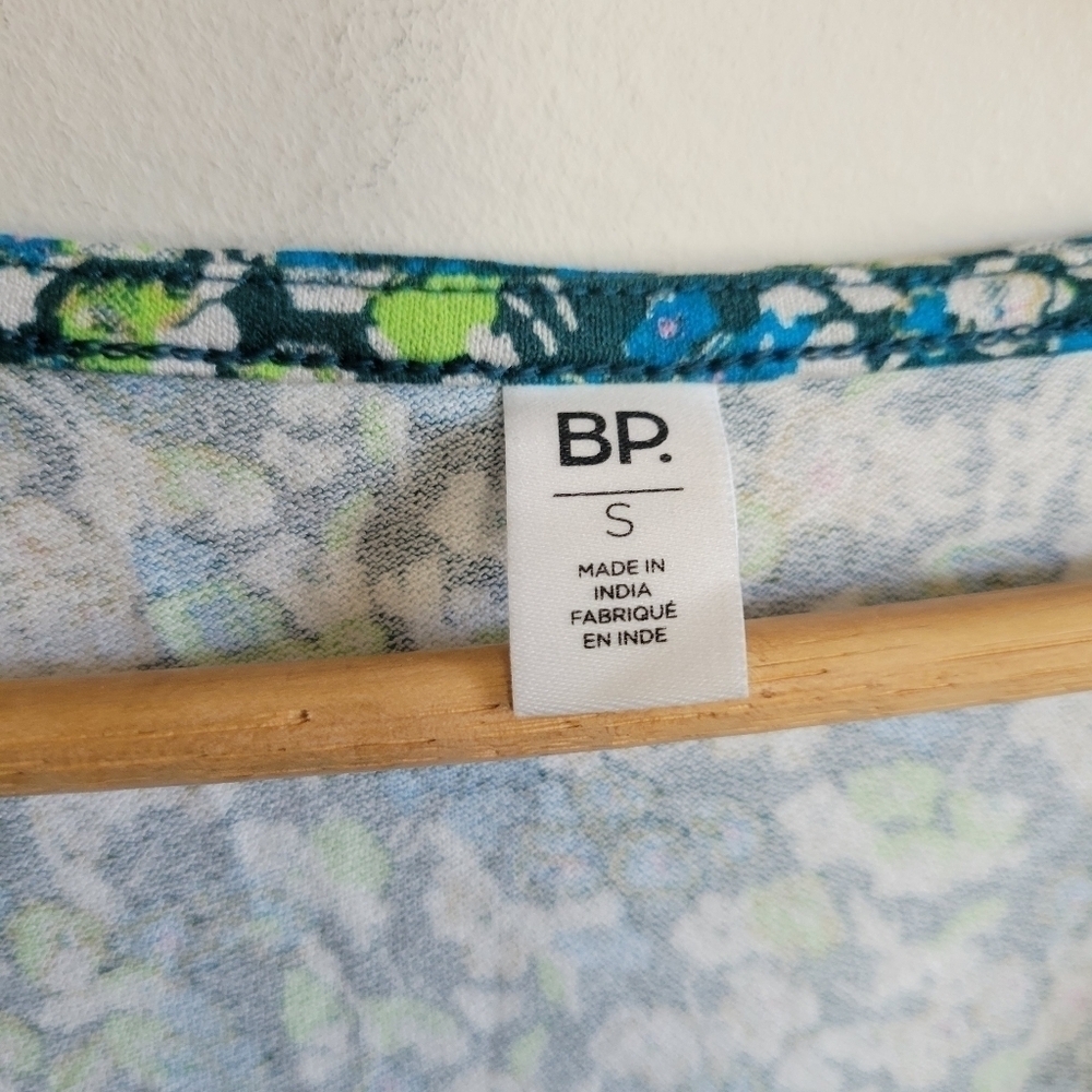 BP. Mini Dress Floral Blue Green Lightweight Long Sleeve Small S - Picture 2 of 9